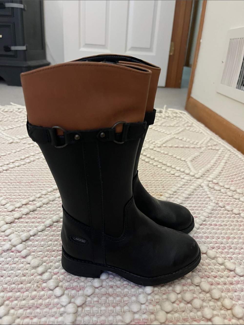 Clarks Black and Tan Toddler Riding Boots